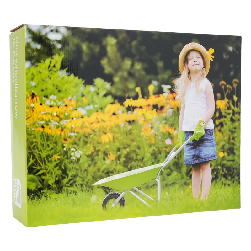 Set da Giardinaggio per Bambini con Carriola e Attrezzi Verde