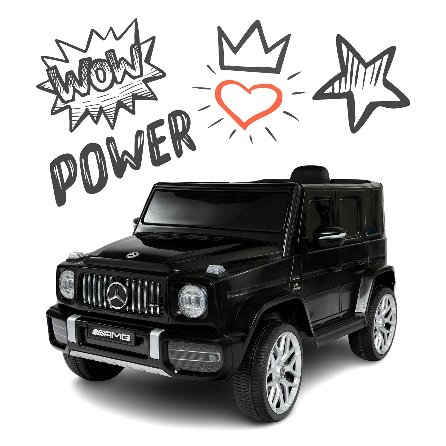 Mercedes G63 AMG Elettrica per Bambini 12V Fuoristrada Nero