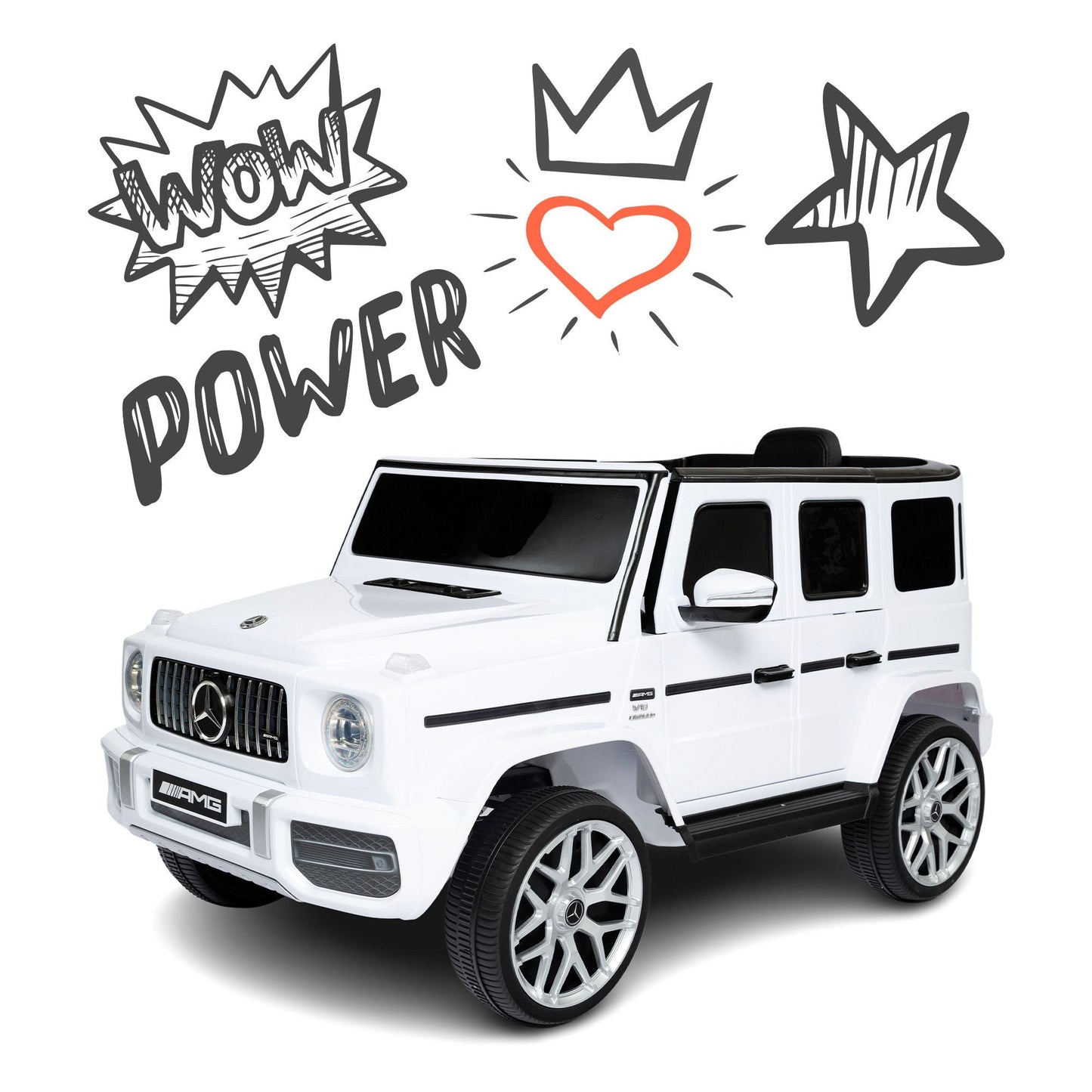 Mercedes G63 AMG Elettrica per Bambini 12V Fuoristrada Bianco