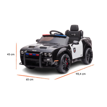 Auto della Polizia Dodge Elettrica per Bambini 12V Bianco