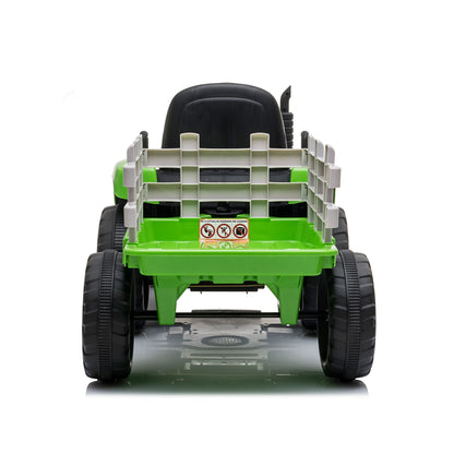 Trattore Elettrico per Bambini 12V con Rimorchio Verde
