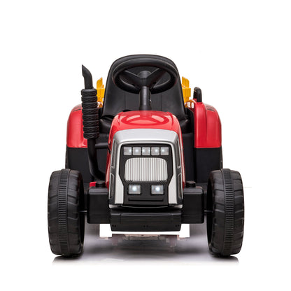 Trattore Elettrico per Bambini 12V con Rimorchio Rosso
