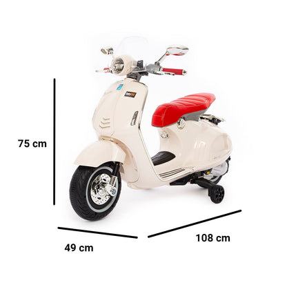 Vespa 946 Elettrica per Bambini 12V Bianco