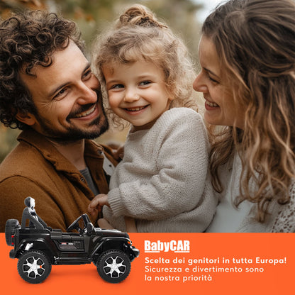 Jeep Wrangler Rubicon Elettrica per Bambini 12V 2 Posti Nero