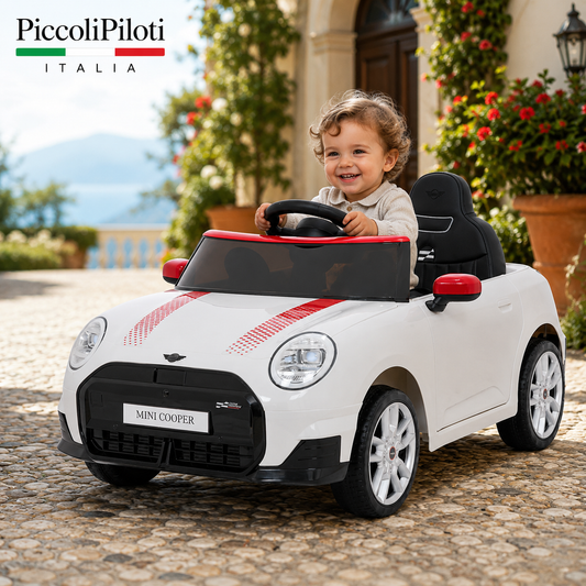 Auto Elettrica per Bambini Mini Cooper 12V con Telecomando Bianca