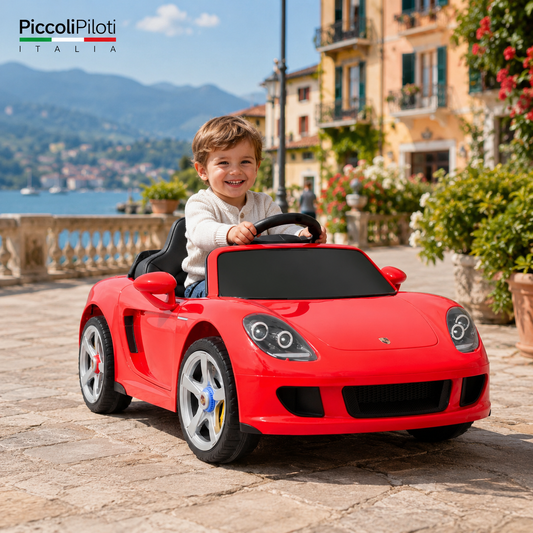 Auto Elettrica per Bambini Porsche 911 Carrera 12V con Telecomando Rossa
