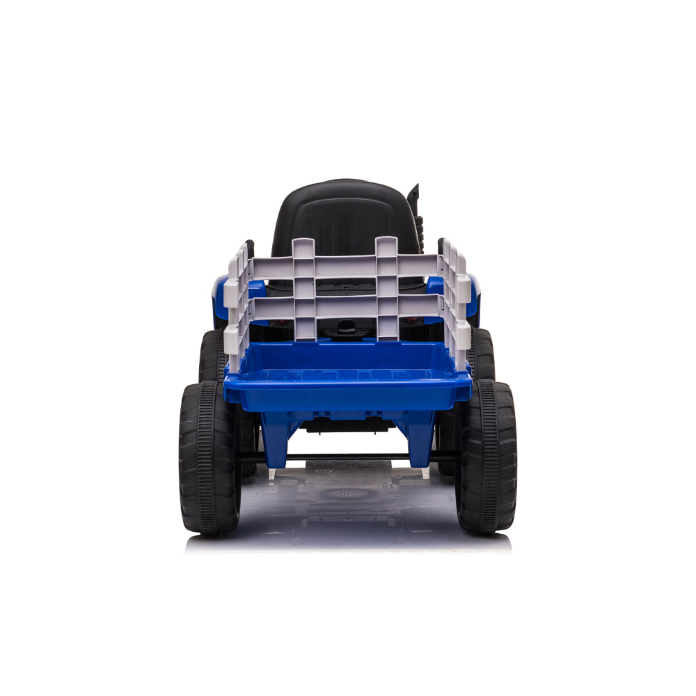 Trattore Elettrico per Bambini 12V con Rimorchio Blu