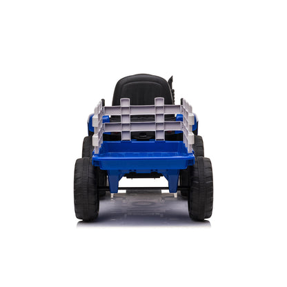 Trattore Elettrico per Bambini 12V con Rimorchio Blu