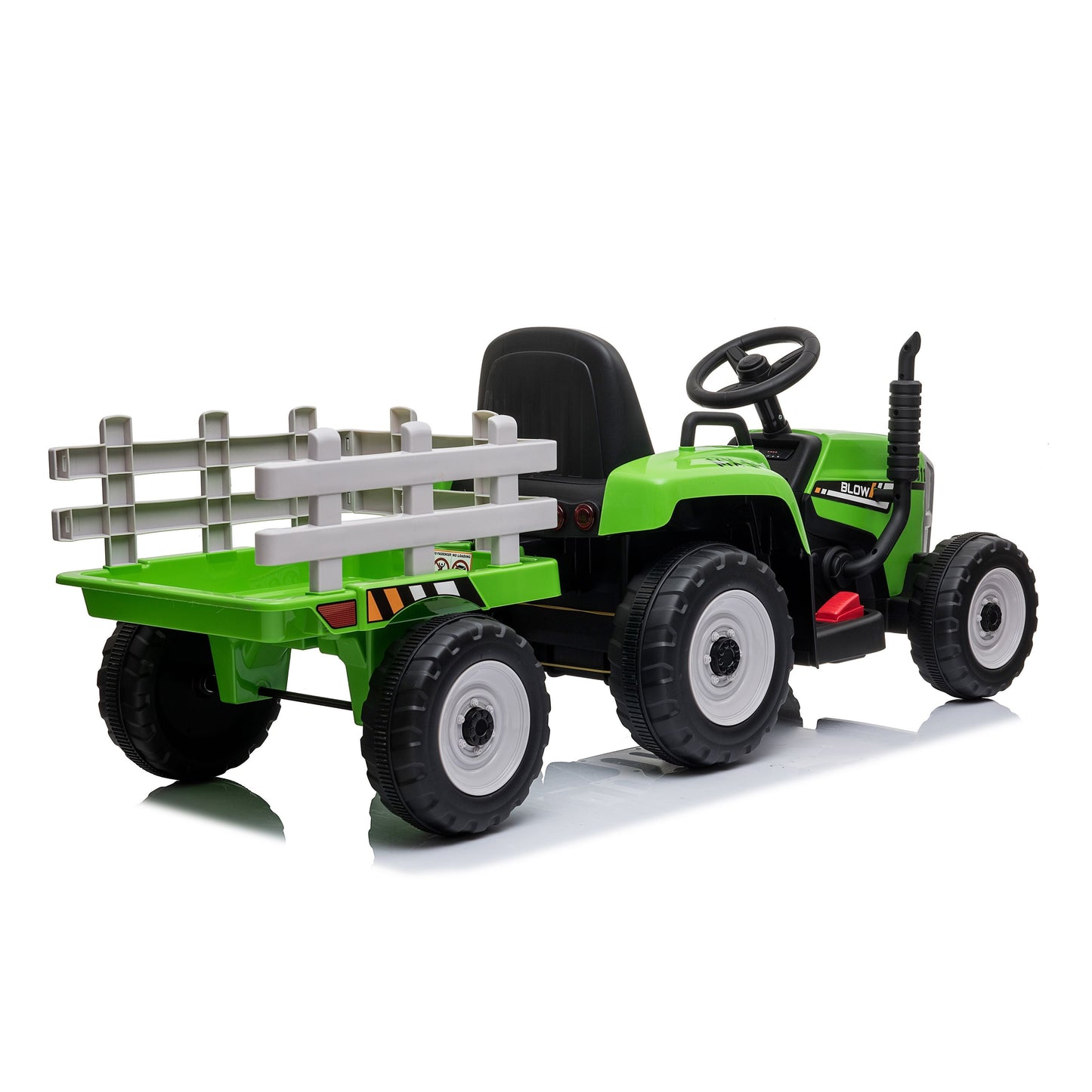 Trattore Elettrico per Bambini 12V con Rimorchio Verde