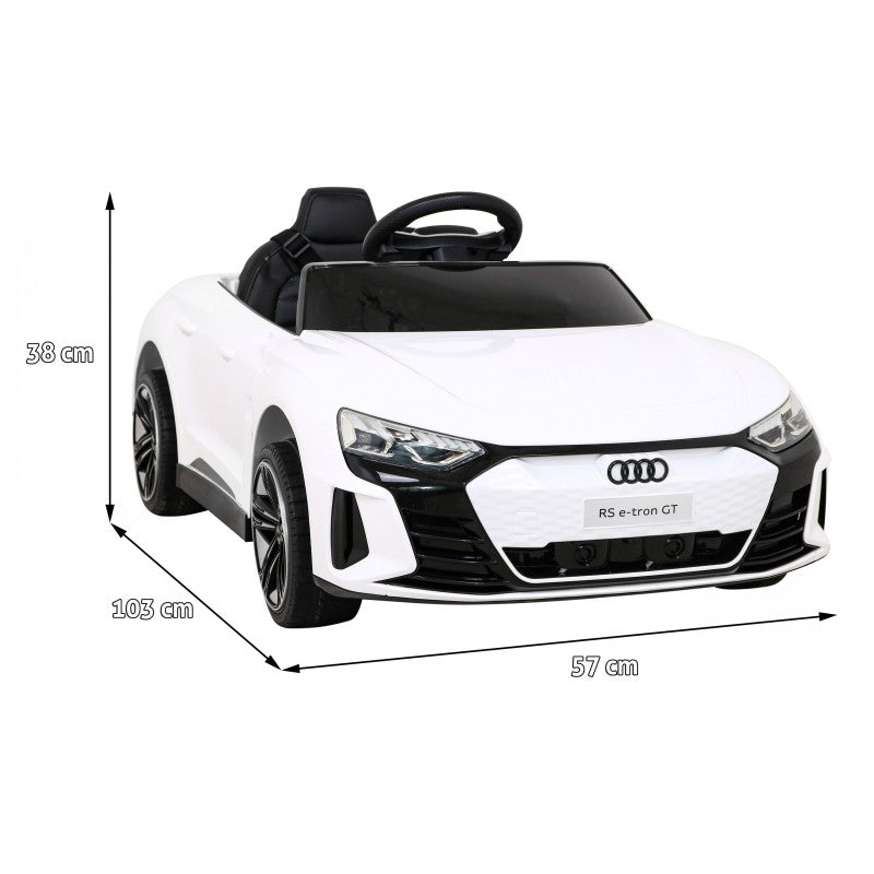 Auto Elettrica per Bambini Audi RS e-tron GT 12V con Telecomando Bianca