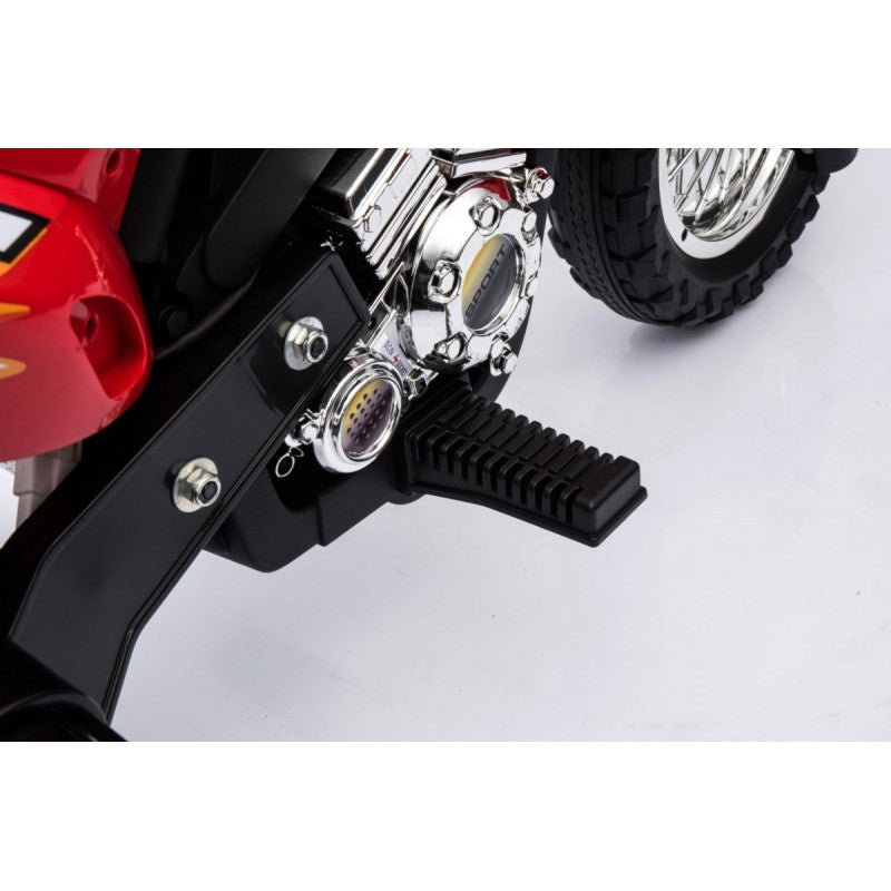 Moto Cross Elettrica per Bambini con Rotelle Rossa