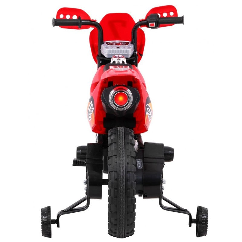 Moto Cross Elettrica per Bambini con Rotelle Rossa