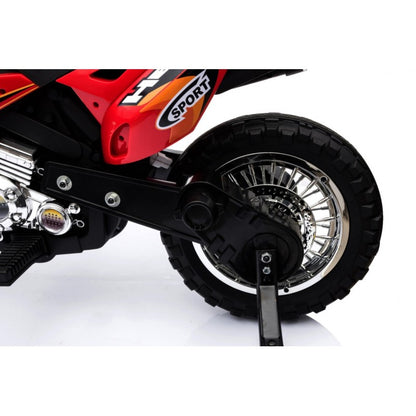 Moto Cross Elettrica per Bambini con Rotelle Rossa