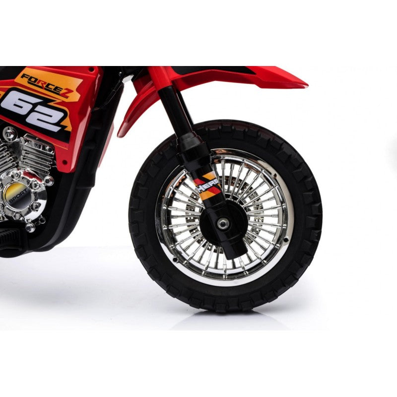 Moto Cross Elettrica per Bambini con Rotelle Rossa