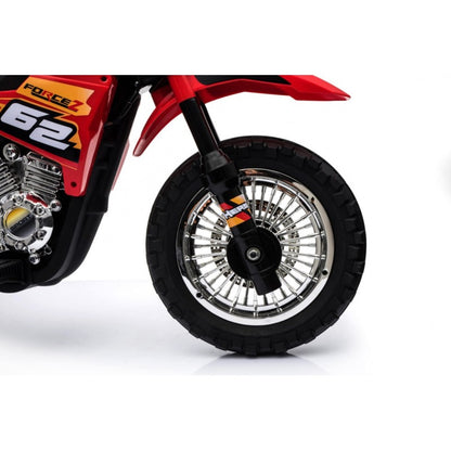 Moto Cross Elettrica per Bambini con Rotelle Rossa