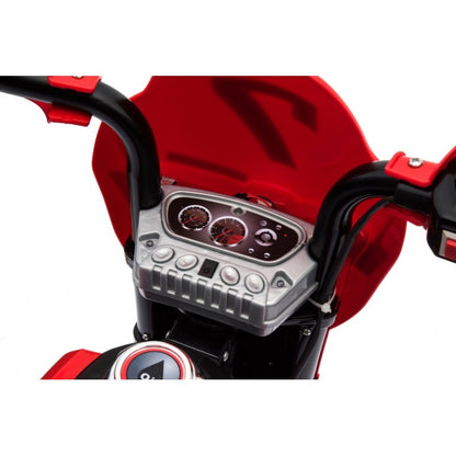 Moto Cross Elettrica per Bambini con Rotelle Rossa