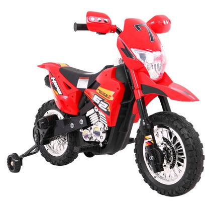 Moto Cross Elettrica per Bambini con Rotelle Rossa