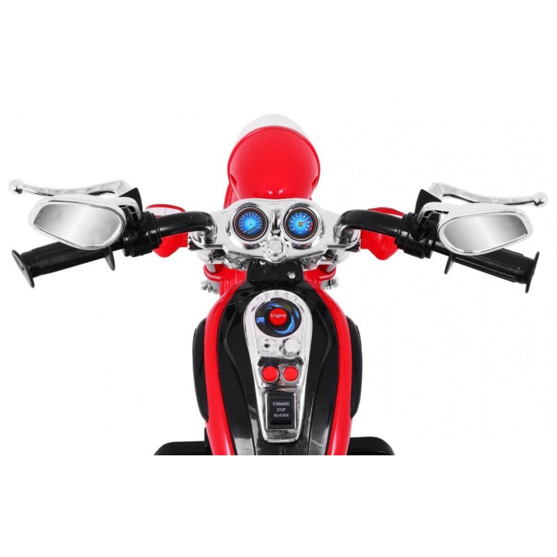 Moto Chopper Elettrica per Bambini Night Bike con Rotelle Rossa