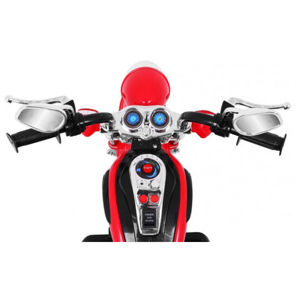 Moto Chopper Elettrica per Bambini Night Bike con Rotelle Rossa
