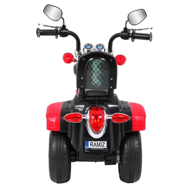 Moto Chopper Elettrica per Bambini Night Bike con Rotelle Rossa