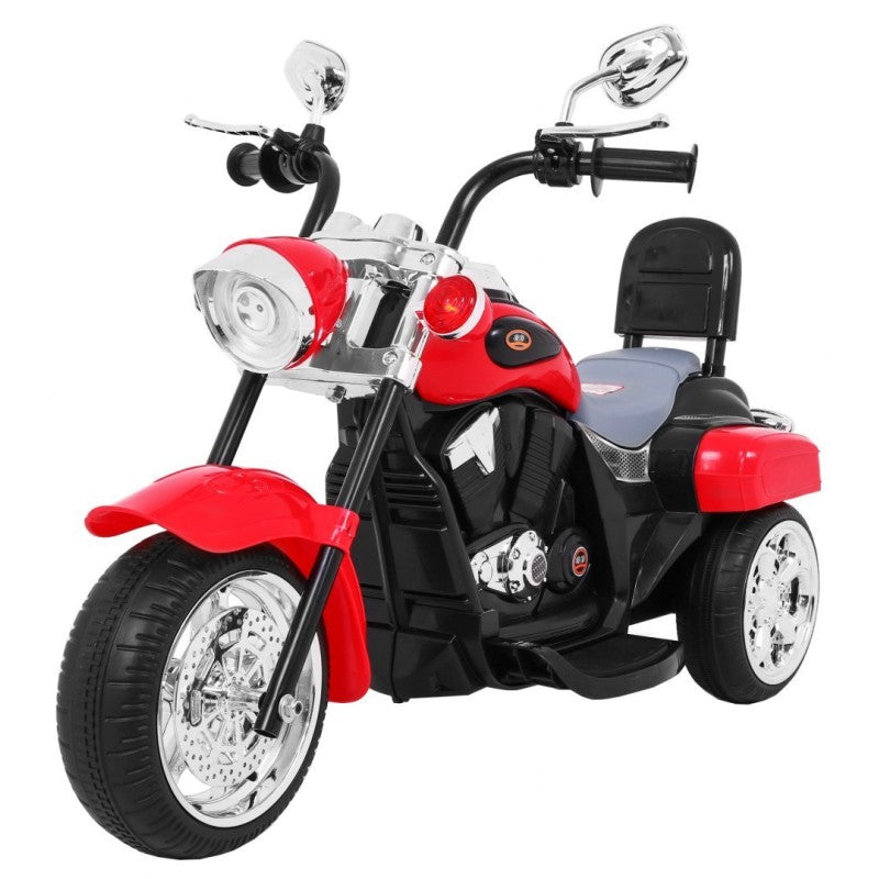 Moto Chopper Elettrica per Bambini Night Bike con Rotelle Rossa