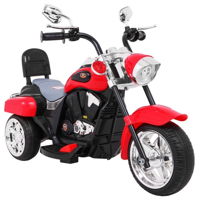 Moto Chopper Elettrica per Bambini Night Bike con Rotelle Rossa