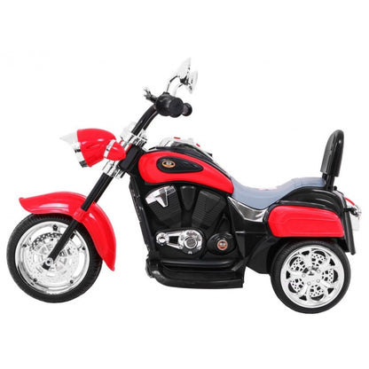 Moto Chopper Elettrica per Bambini Night Bike con Rotelle Rossa
