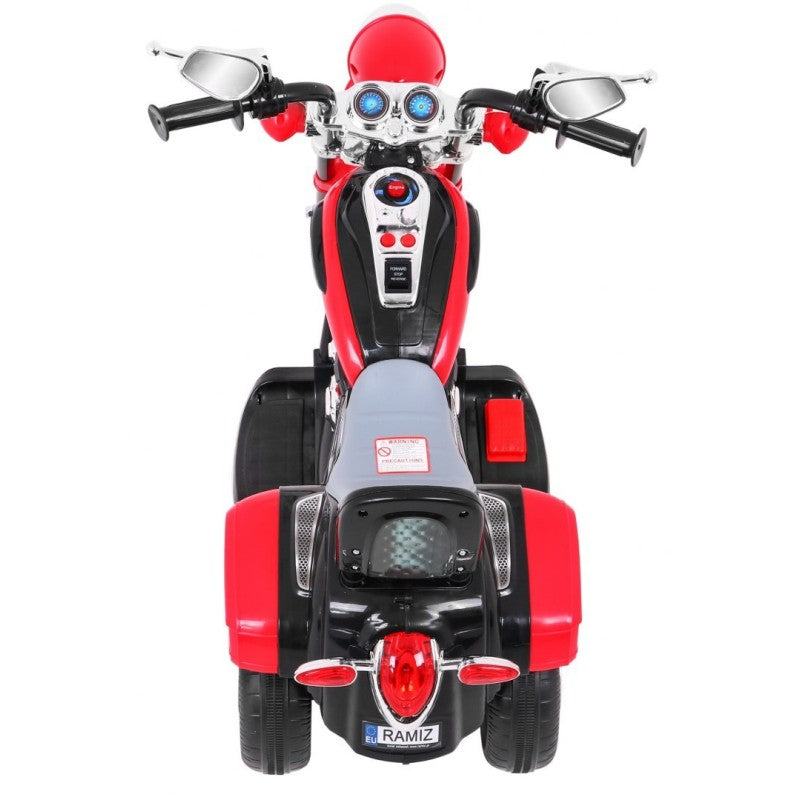 Moto Chopper Elettrica per Bambini Night Bike con Rotelle Rossa