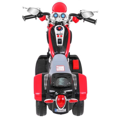 Moto Chopper Elettrica per Bambini Night Bike con Rotelle Rossa