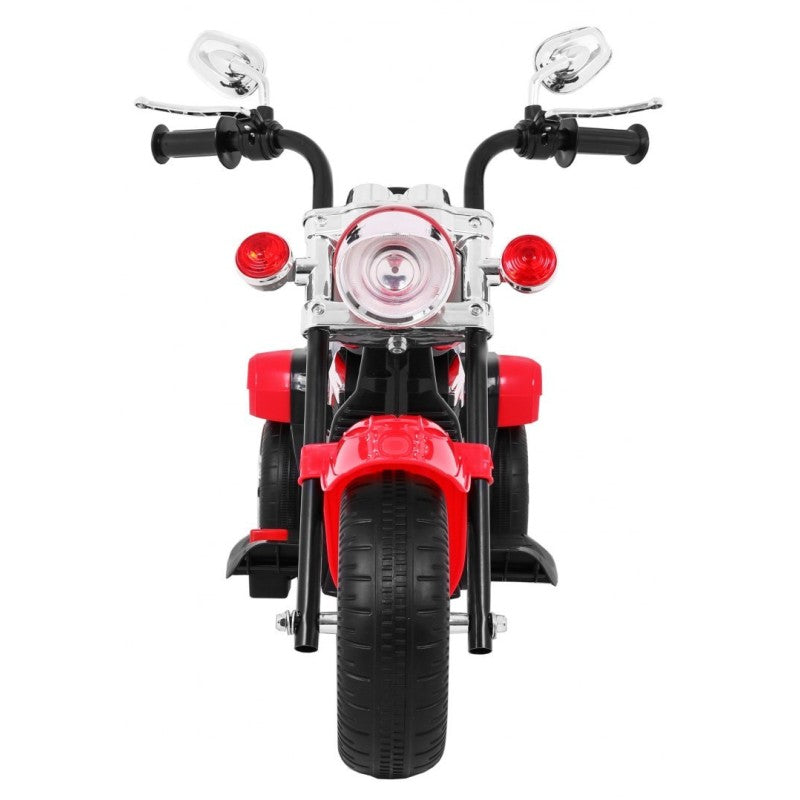 Moto Chopper Elettrica per Bambini Night Bike con Rotelle Rossa