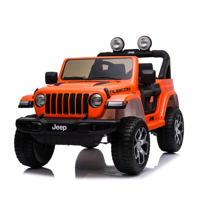 Jeep Wrangler Rubicon Elettrica per Bambini 12V 2 Posti Arancione