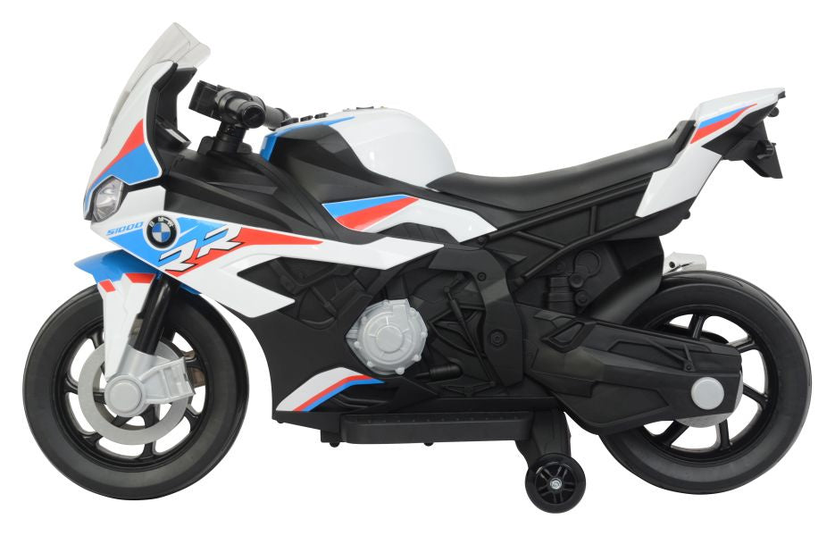 Moto Elettrica per Bambini BMW S1000RR con Rotelle Bianca