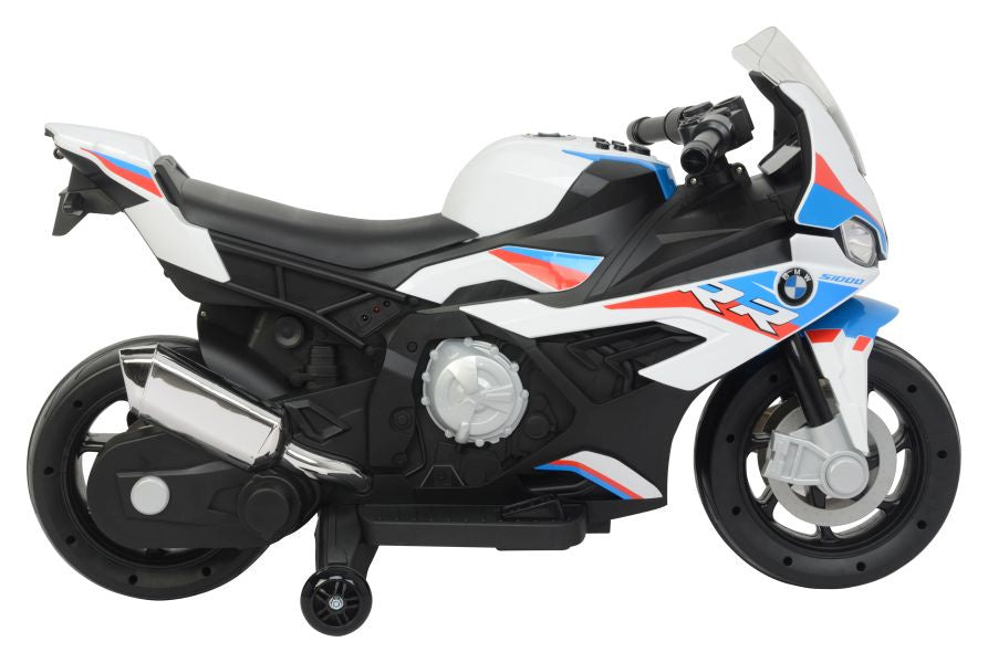 Moto Elettrica per Bambini BMW S1000RR con Rotelle Bianca