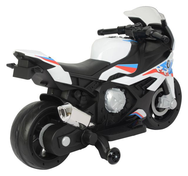 Moto Elettrica per Bambini BMW S1000RR con Rotelle Bianca