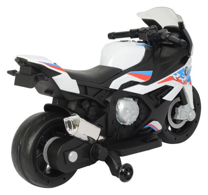 Moto Elettrica per Bambini BMW S1000RR con Rotelle Bianca