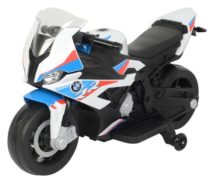 Moto Elettrica per Bambini BMW S1000RR con Rotelle Bianca