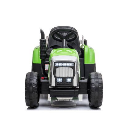 Trattore Elettrico per Bambini 12V con Rimorchio Verde