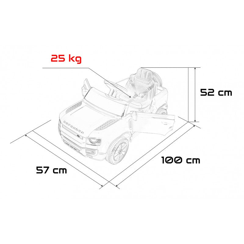 Auto Elettrica per Bambini Land Rover Defender 4x4 12V con Telecomando Nera