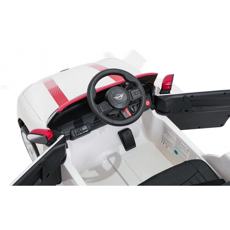 Auto Elettrica per Bambini Mini Cooper 12V con Telecomando Bianca