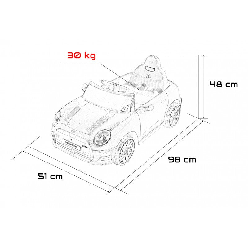 Auto Elettrica per Bambini Mini Cooper 12V con Telecomando Bianca