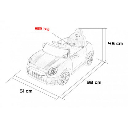 Auto Elettrica per Bambini Mini Cooper 12V con Telecomando Bianca
