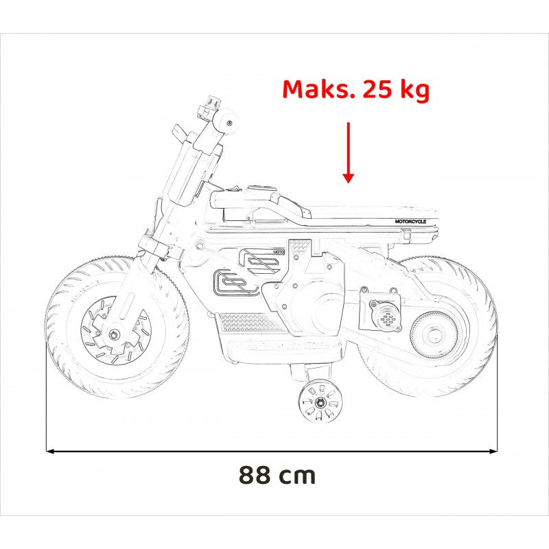 Moto Elettrica per Bambini Future 88 con Rotelle Bianca