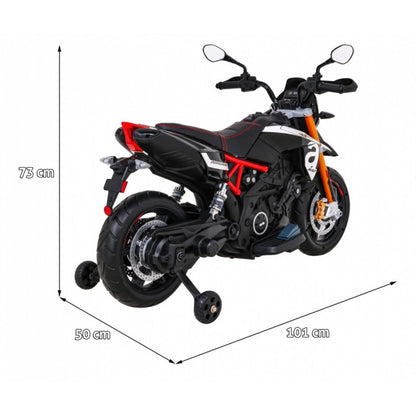 Moto Elettrica per Bambini Aprilia con Rotelle Nera