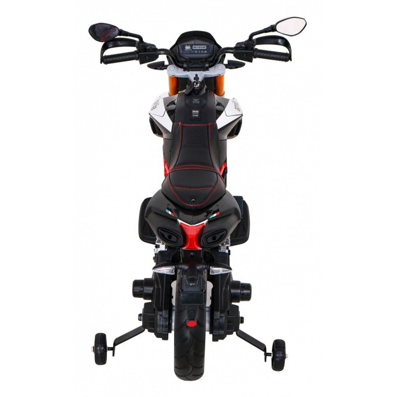 Moto Elettrica per Bambini Aprilia con Rotelle Nera