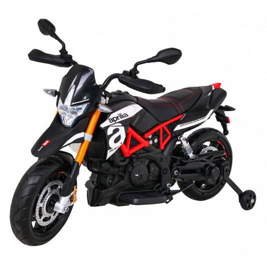 Moto Elettrica per Bambini Aprilia con Rotelle Nera