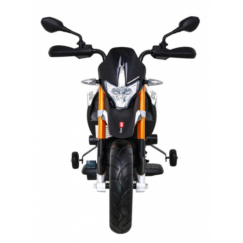 Moto Elettrica per Bambini Aprilia con Rotelle Nera