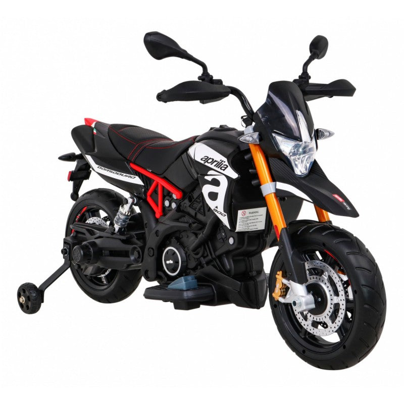 Moto Elettrica per Bambini Aprilia con Rotelle Nera