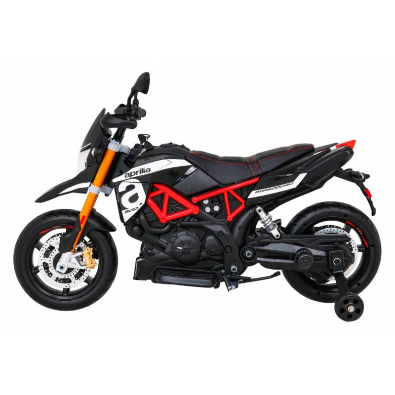 Moto Elettrica per Bambini Aprilia con Rotelle Nera