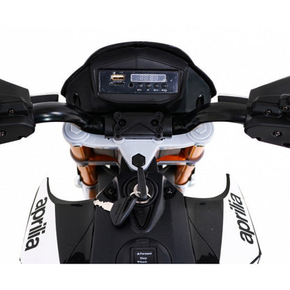 Moto Elettrica per Bambini Aprilia con Rotelle Nera