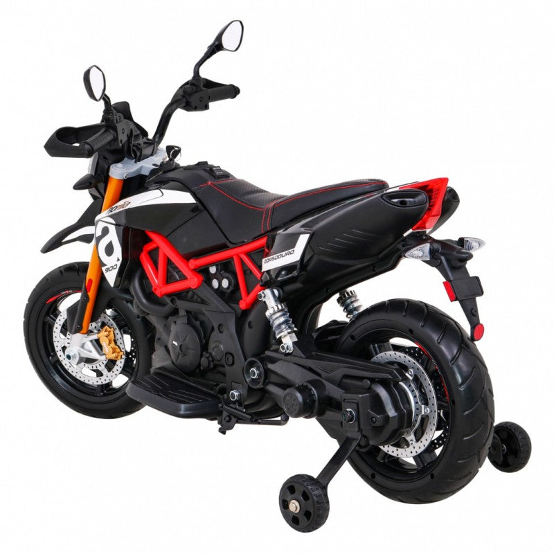 Moto Elettrica per Bambini Aprilia con Rotelle Nera